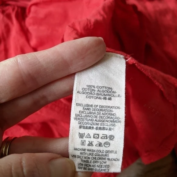 free PEOPLE oberoi red deep v neck boho blouse - Picture 10 of 11